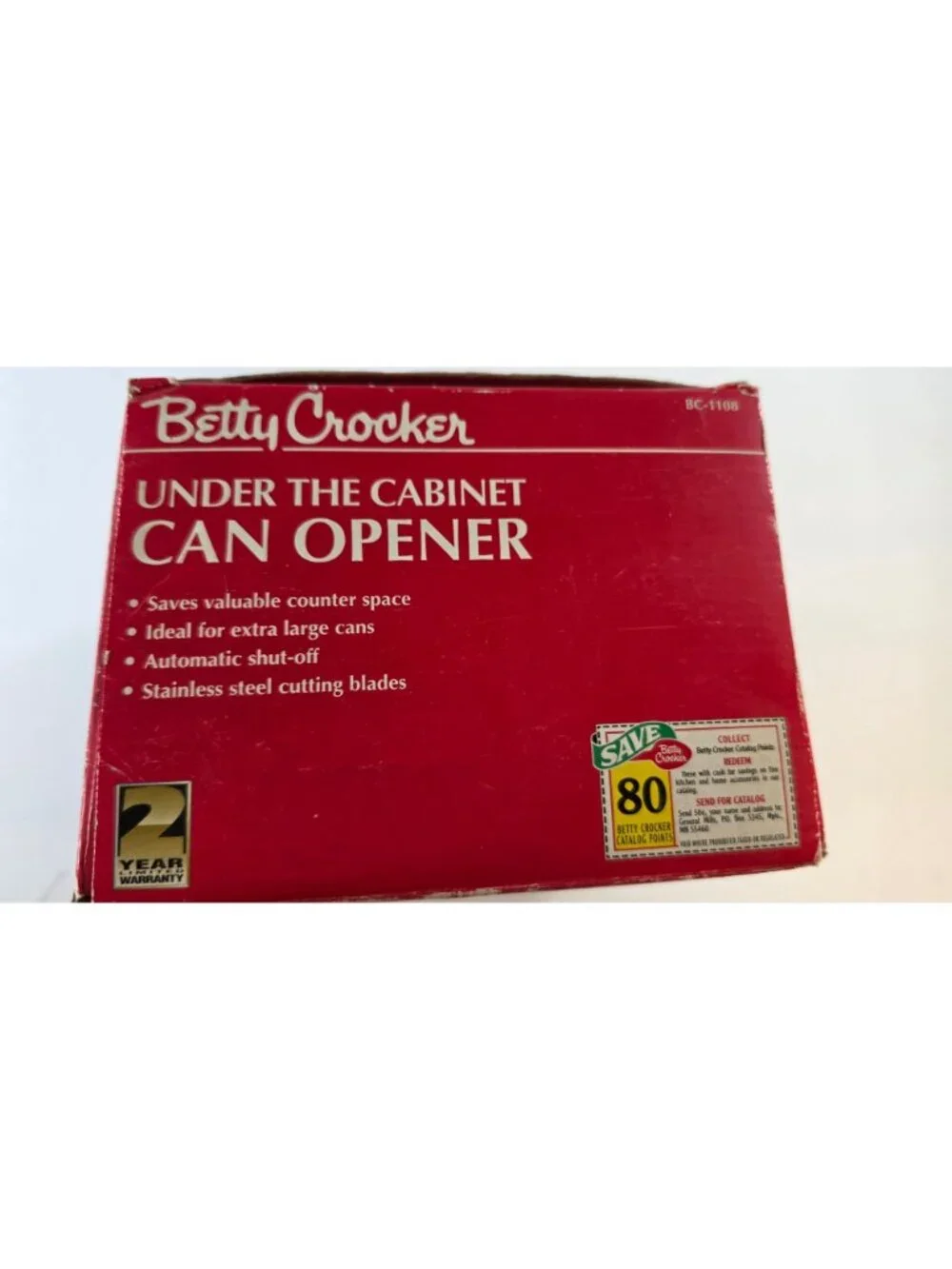 NEW IN BOX BETTY CROCKER UNDER THE CABINET CAN OPENER BC 1108 SPACEMAKER VINTAGE